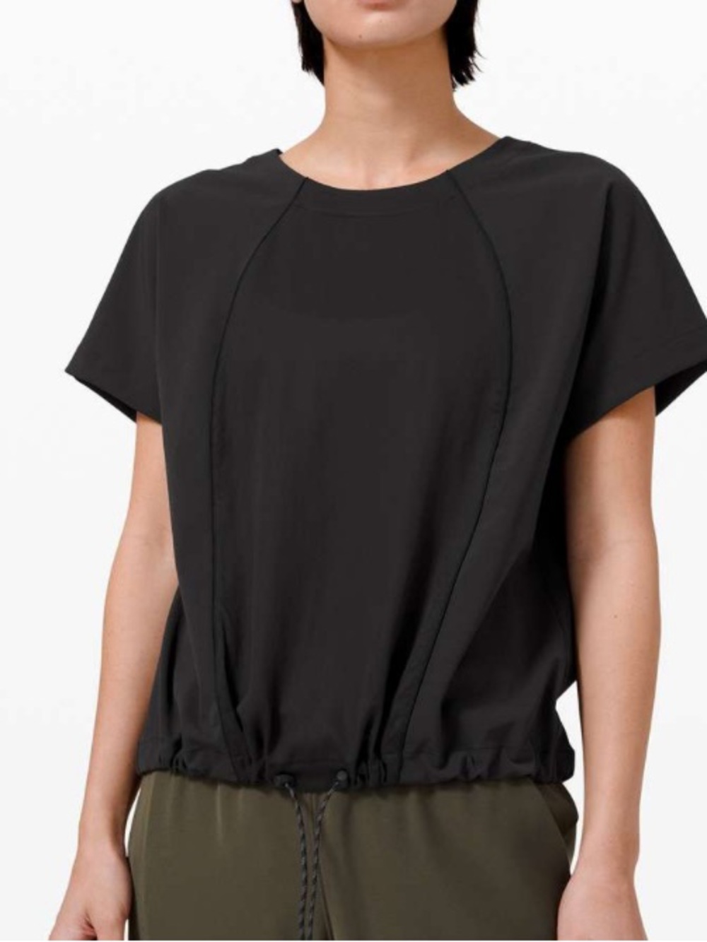 Lululemon Black Tied to Motion Short Sleeve